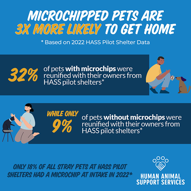Microchipped Pets are 3x More Likely to Get Home | Human Animal Support Services