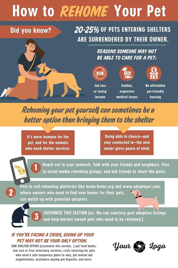 How to Rehome Your Pet Infographic Template | Here's a Year's Worth of Free Communications Kits, Plus a Communications Calendar